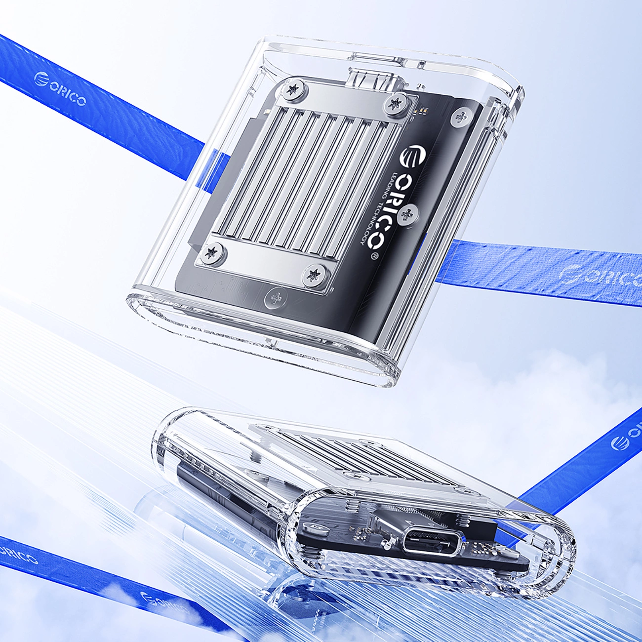 Orico TC20-M2-10G Gehäuse für SSD M.2 NVMe 2230, Transparent
