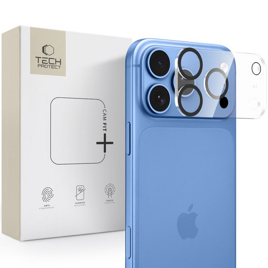 Tech-Protect Cam Fit+ Rückkamera-Schutzrahmen für Apple iPhone 18 Pro Max, gehärtetes Glas, transparent