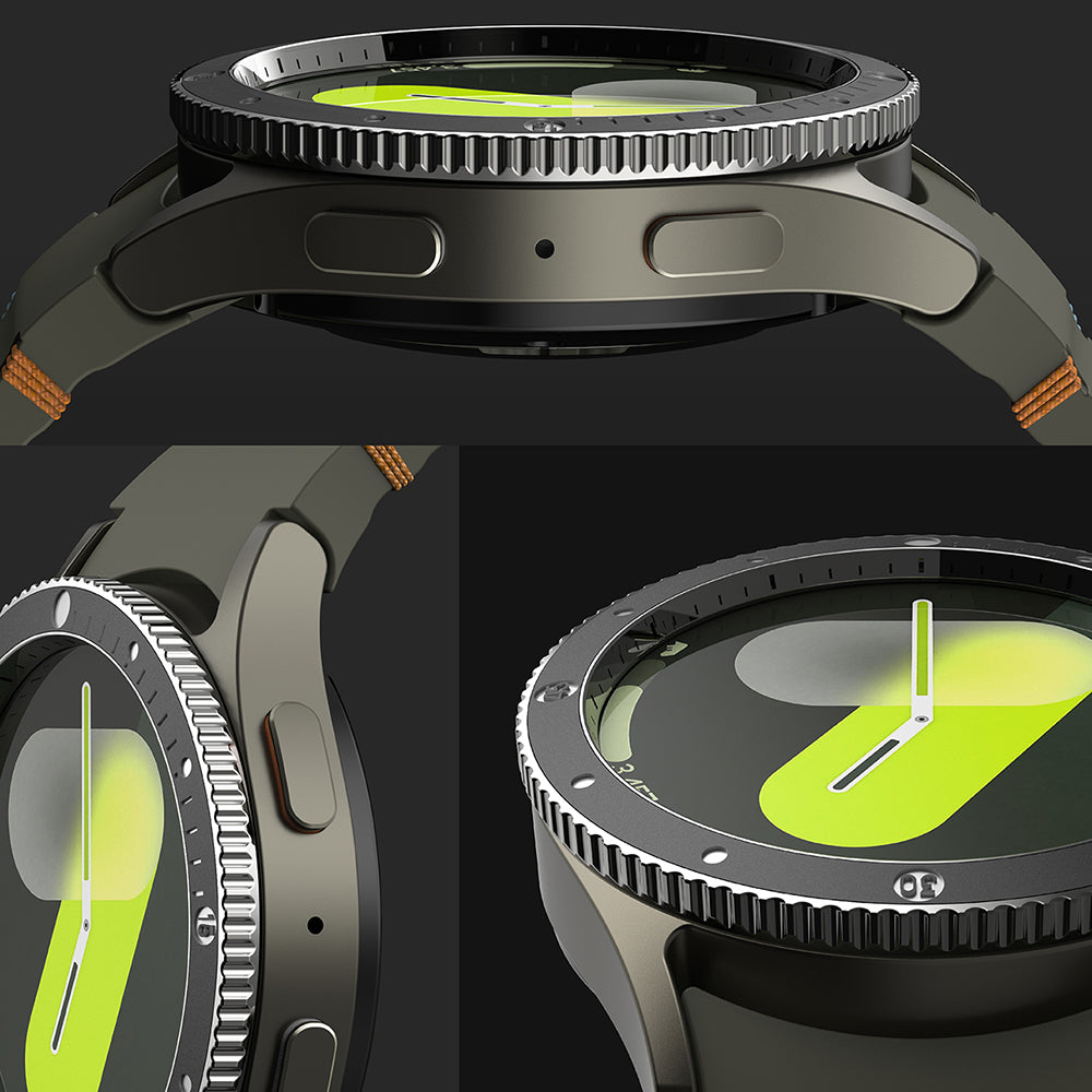 Ringke Premium Styling Schutzrahmen für Samsung Galaxy Watch7 40mm, Modell 2, Schwarz