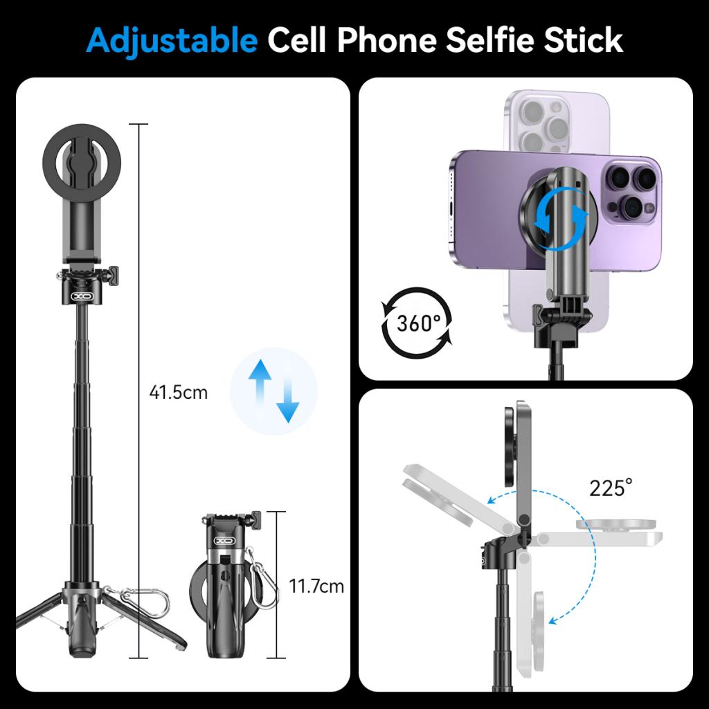 Selfie Stick Bluetooth XO Design SS22, Universal, Schwarz
