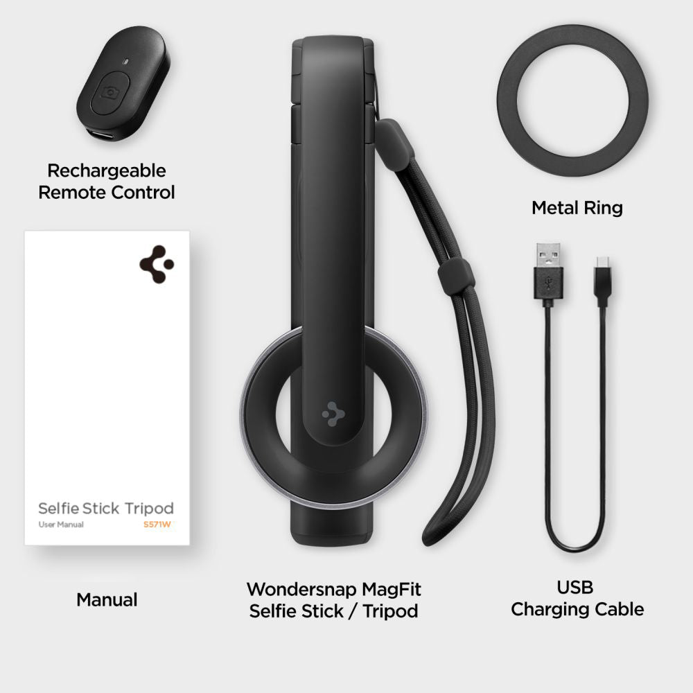 Selfie Stick Bluetooth Spigen S571W, Universal, Schwarz