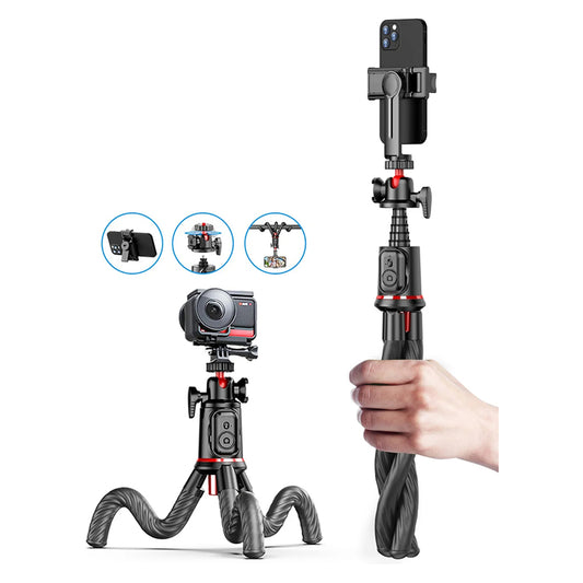 Selfie Stick Bluetooth Techsuit C03, Universal, Schwarz
