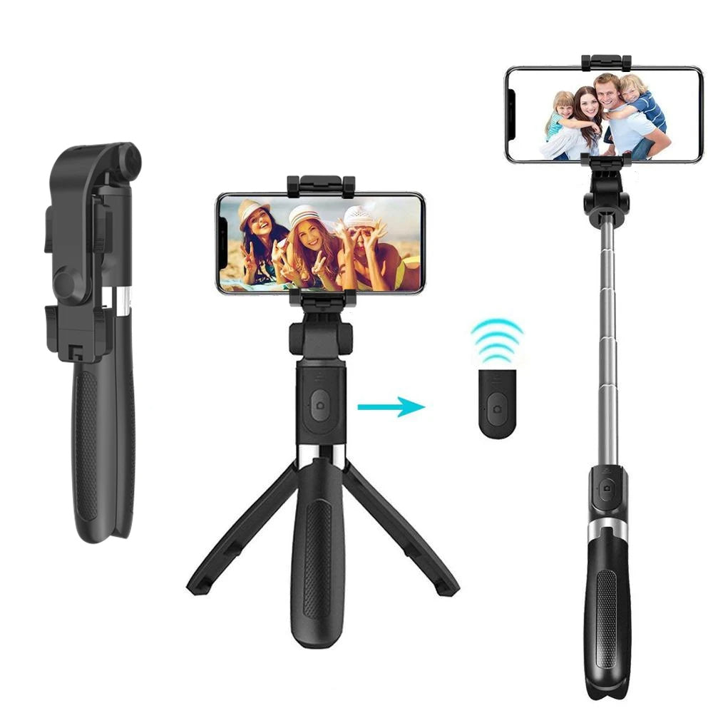 Selfie Stick Bluetooth Techsuit L01, Universal, Schwarz