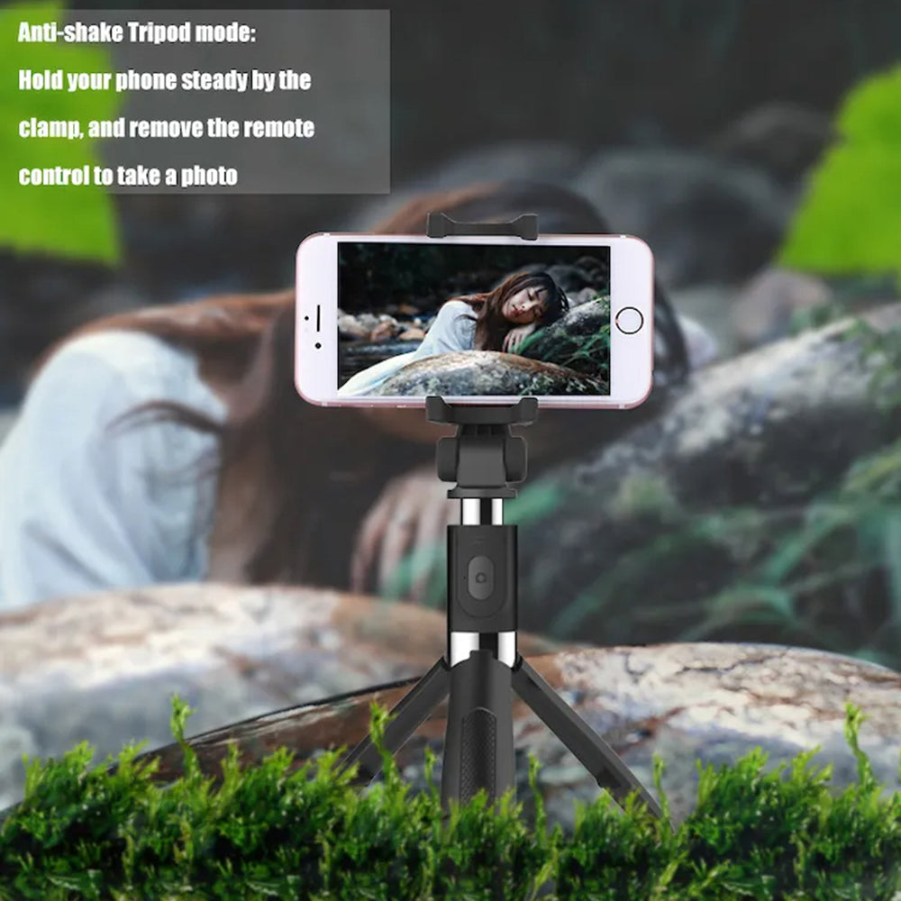 Selfie Stick Bluetooth Techsuit L01, Universal, Schwarz