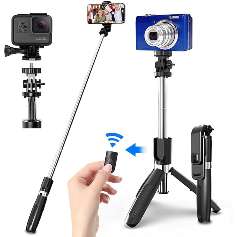 Selfie Stick Bluetooth Techsuit L02, Universal, Schwarz