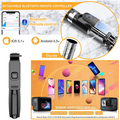 Selfie Stick Bluetooth Techsuit L02, Universal, Schwarz