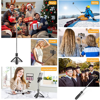 Selfie Stick Bluetooth Techsuit L02, Universal, Schwarz