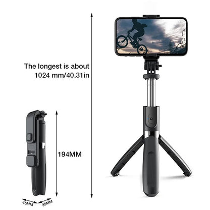 Selfie Stick Bluetooth Techsuit L02s, Universal, Schwarz