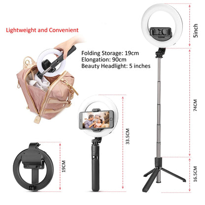 Selfie Stick Bluetooth Techsuit L07, Universal, Schwarz
