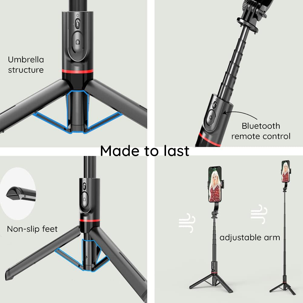 Selfie Stick Bluetooth Techsuit L12, Universal, Schwarz