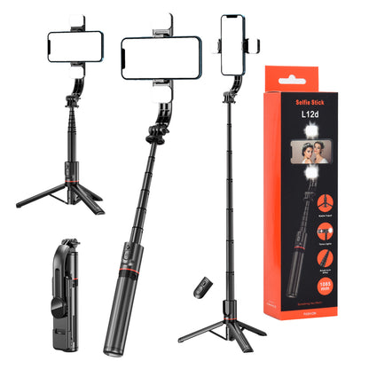 Selfie Stick Bluetooth Techsuit L12D, Universal, Schwarz