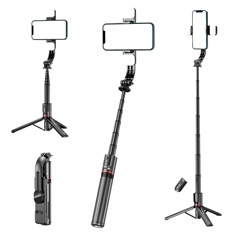 Selfie Stick Bluetooth Techsuit L12D, Universal, Schwarz