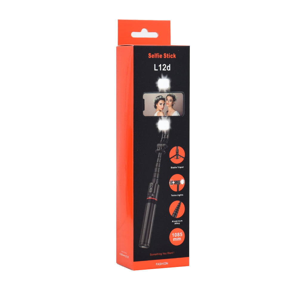 Selfie Stick Bluetooth Techsuit L12D, Universal, Schwarz