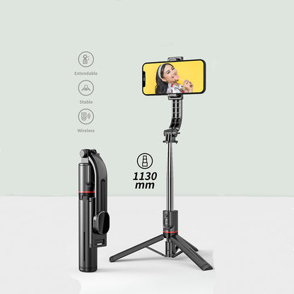 Selfie Stick Bluetooth Techsuit L13, Universal, Schwarz