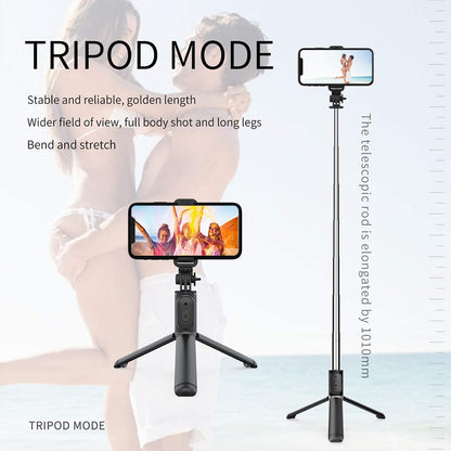 Selfie Stick Bluetooth Techsuit Q01, Universal, Schwarz