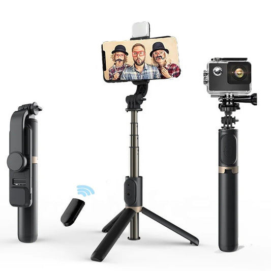 Selfie Stick Bluetooth Techsuit Q03s, Universal, Schwarz