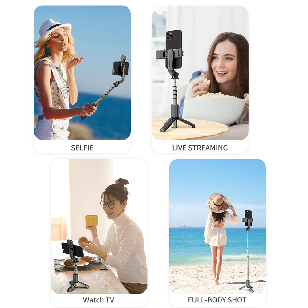 Selfie Stick Bluetooth Techsuit Q10s, Universal, Black