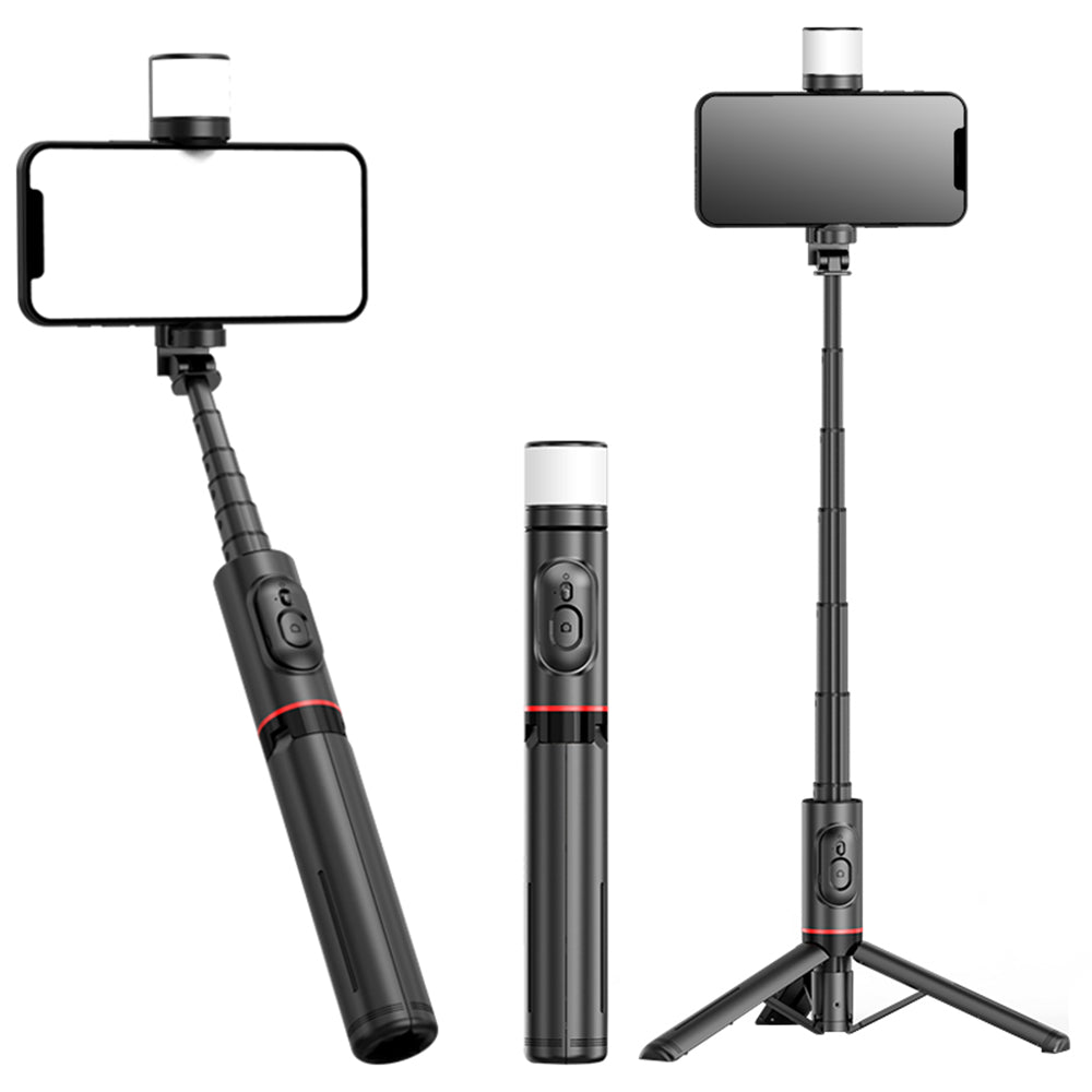 Selfie Stick Bluetooth Techsuit Q12S, Universal, Schwarz