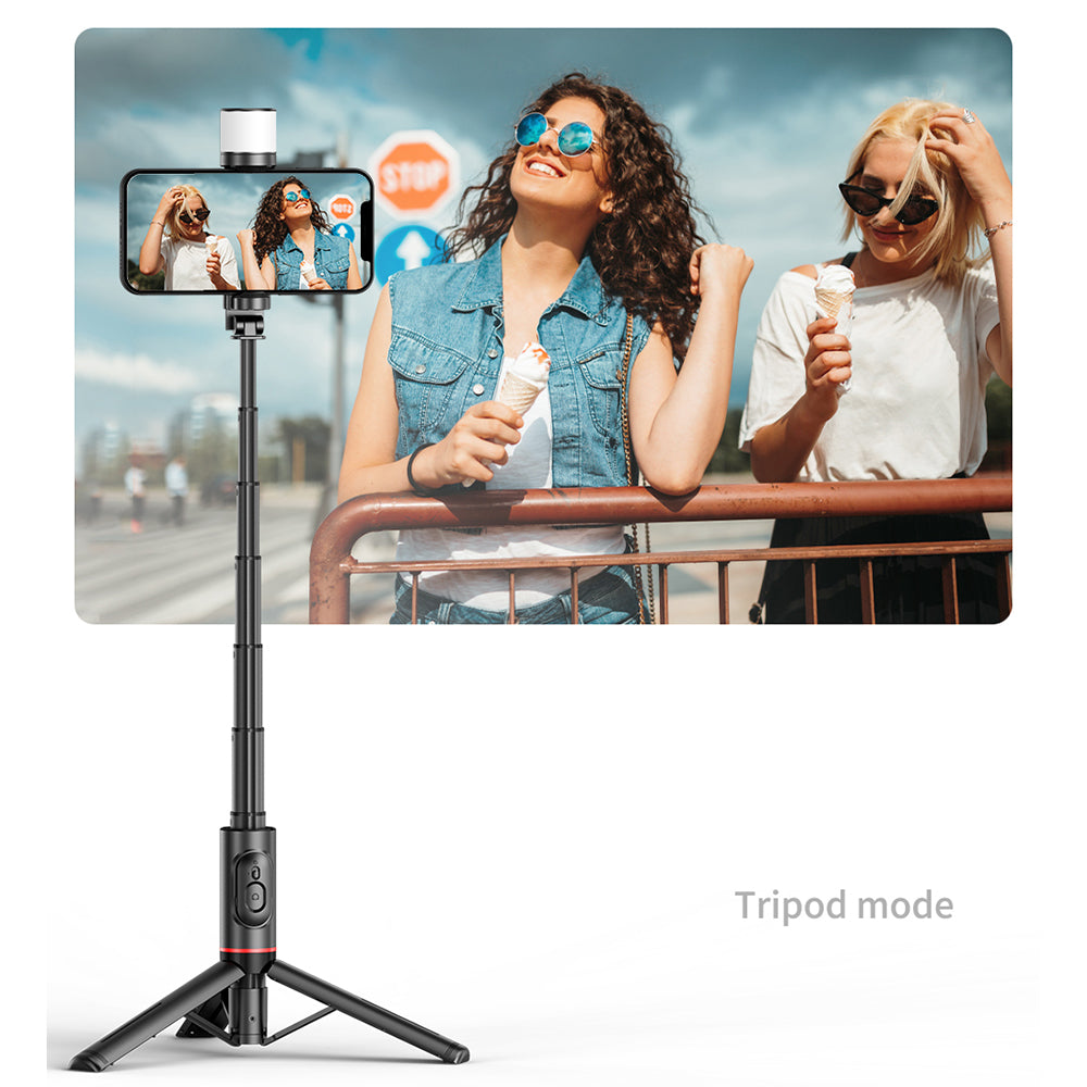 Selfie Stick Bluetooth Techsuit Q12S, Universal, Schwarz