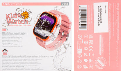Smartwatch HOCO Y101 Kids Call, Rosa
