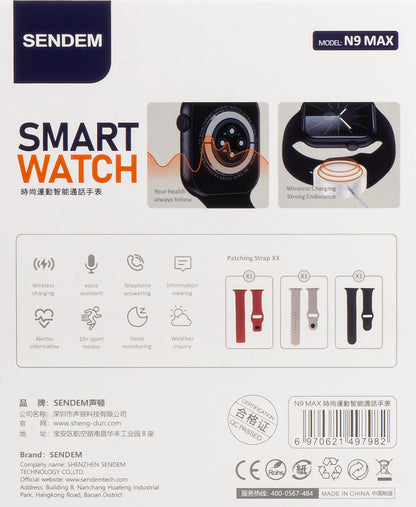 Smartwatch Sendem N9 Max, Schwarz