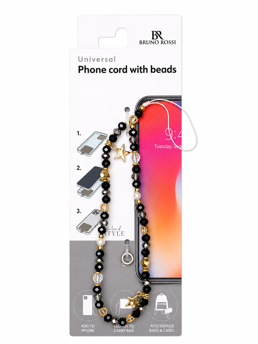 Telefonband mit Perlen Bruno Rossi BT-04, Mehrfarbig
