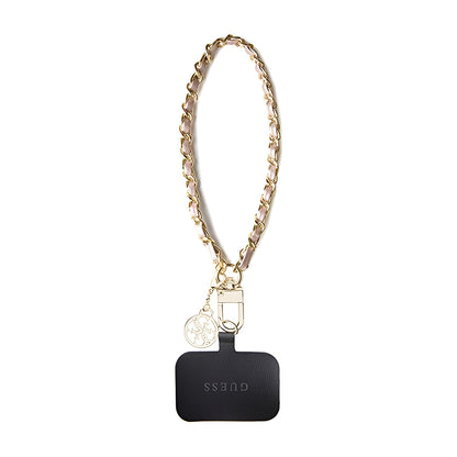 Guess Saffiano 4G Charm Telefonkordel, Schwarz