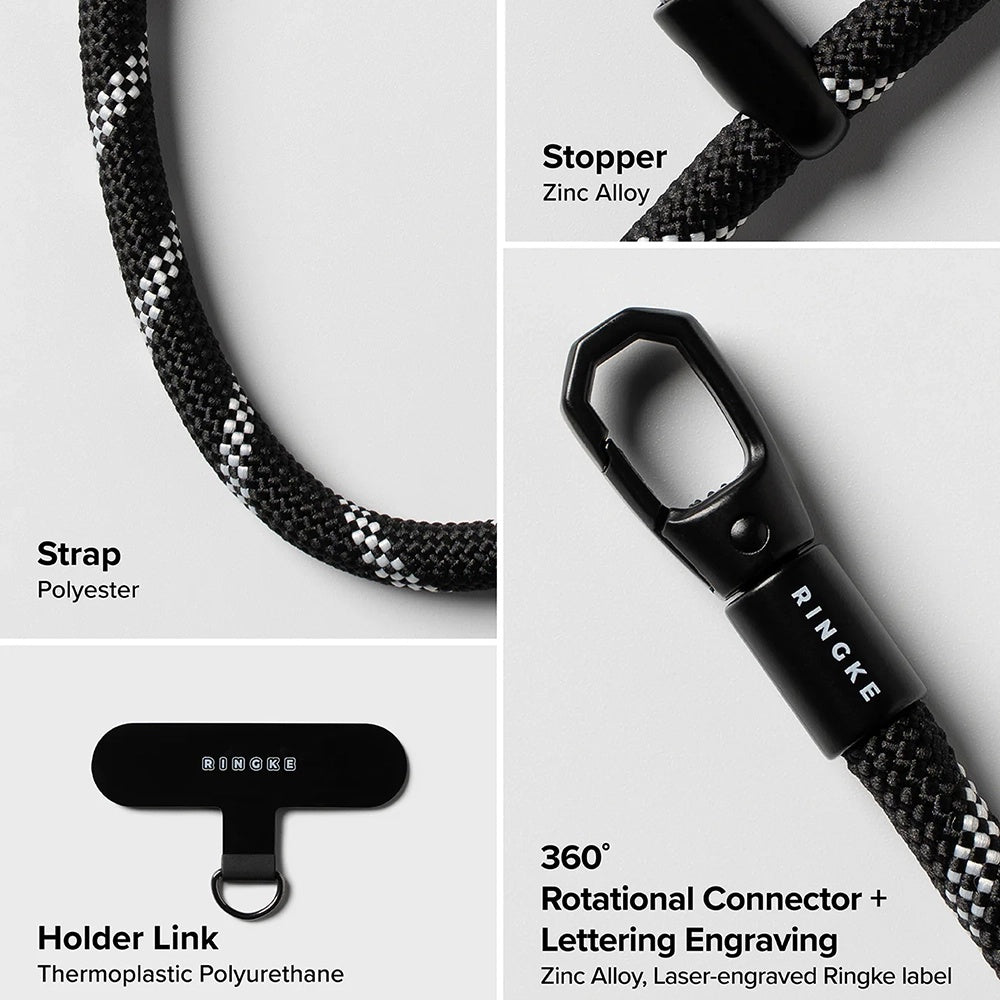 Ringke Link Flow P-Type Telefon Lanyard, Schwarz