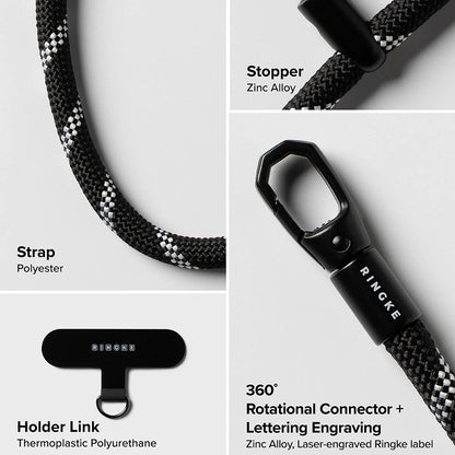 Ringke Link Flow P-Type Telefon Lanyard, Schwarz