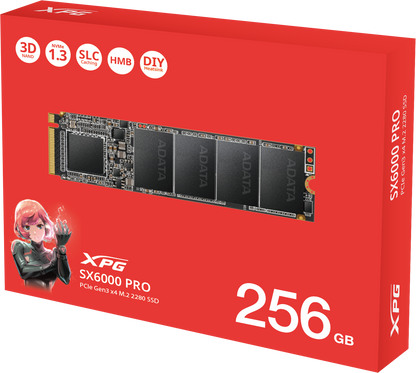 Solid State Drive (SSD) Adata XPG SX6000 Lite, PCI Express 3.0 x4, M.2, 256 GB ASX6000LNP-256GT-C