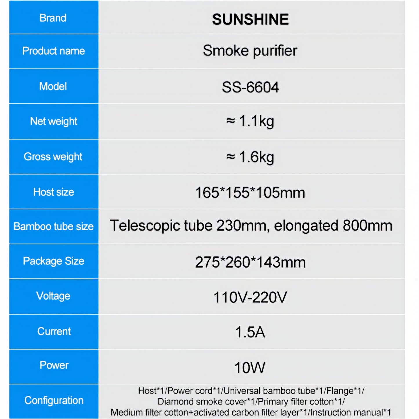 Filter- / Abgasabsauganlage Sunshine SS-6604