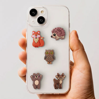 3D OEM Forest Aufkleber für Telefon-/Tablet-Hülle, 5 Stück Set, Mehrfarbig