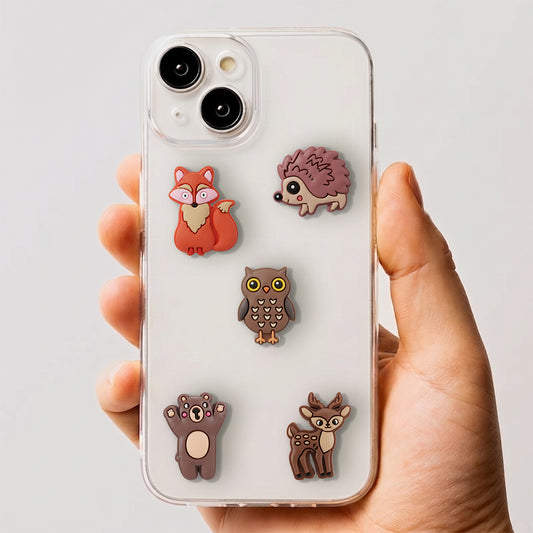 3D OEM Forest Aufkleber für Telefon-/Tablet-Hülle, 5 Stück Set, Mehrfarbig