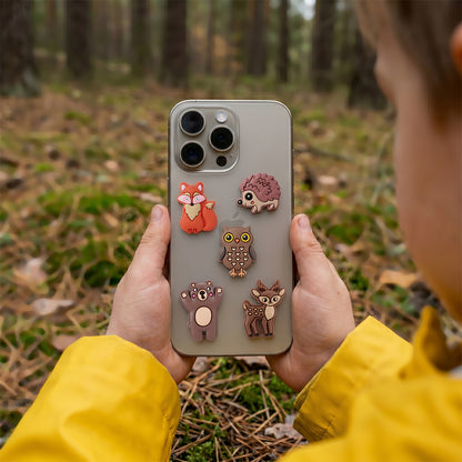 3D OEM Forest Aufkleber für Telefon-/Tablet-Hülle, 5 Stück Set, Mehrfarbig