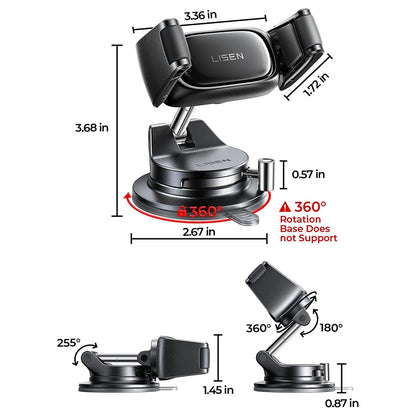 Autohalterung Lisen A609, 4 Zoll - 7 Zoll, Schwarz YL0225120003