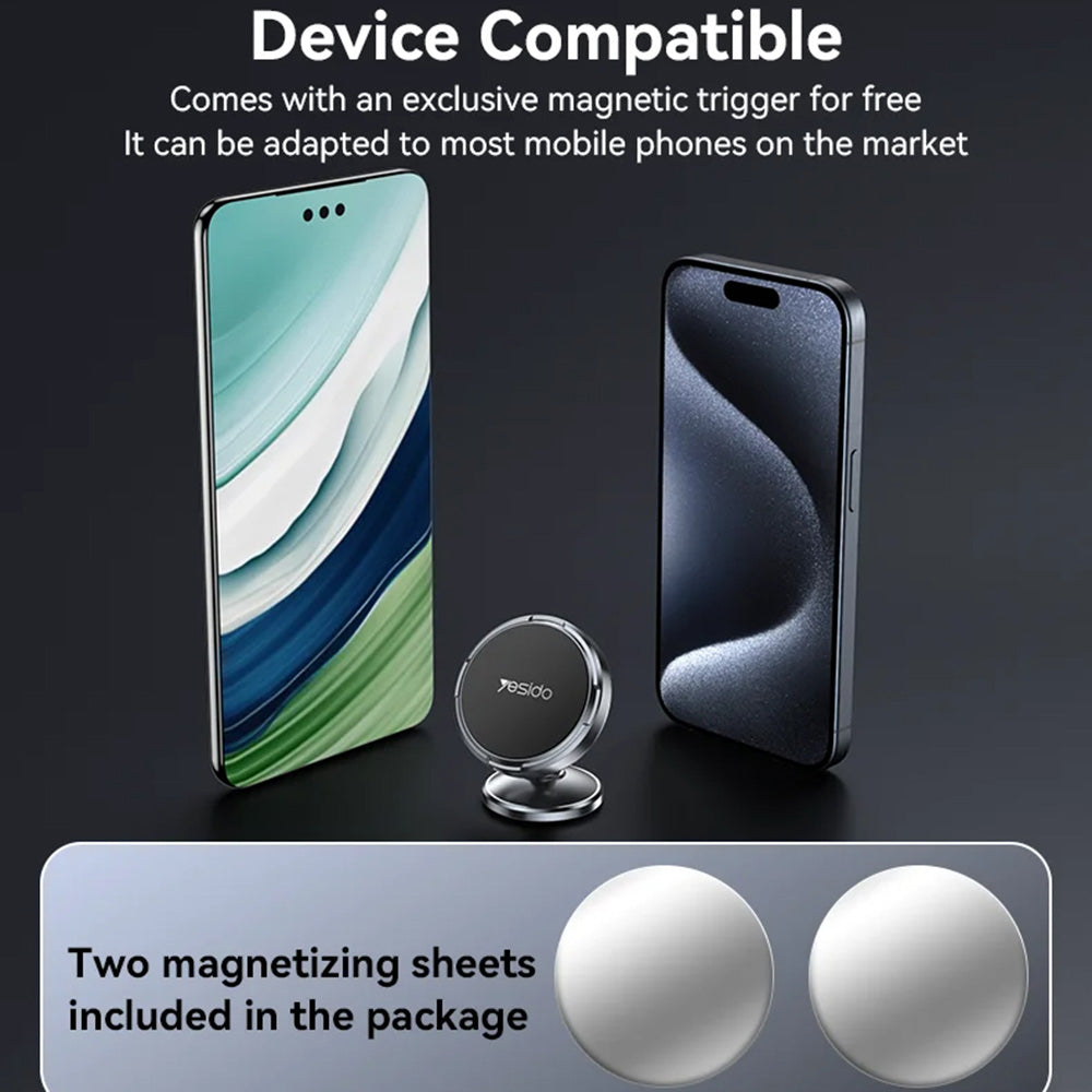 Magnetische Autohalterung Yesido C215, Universal, Schwarz