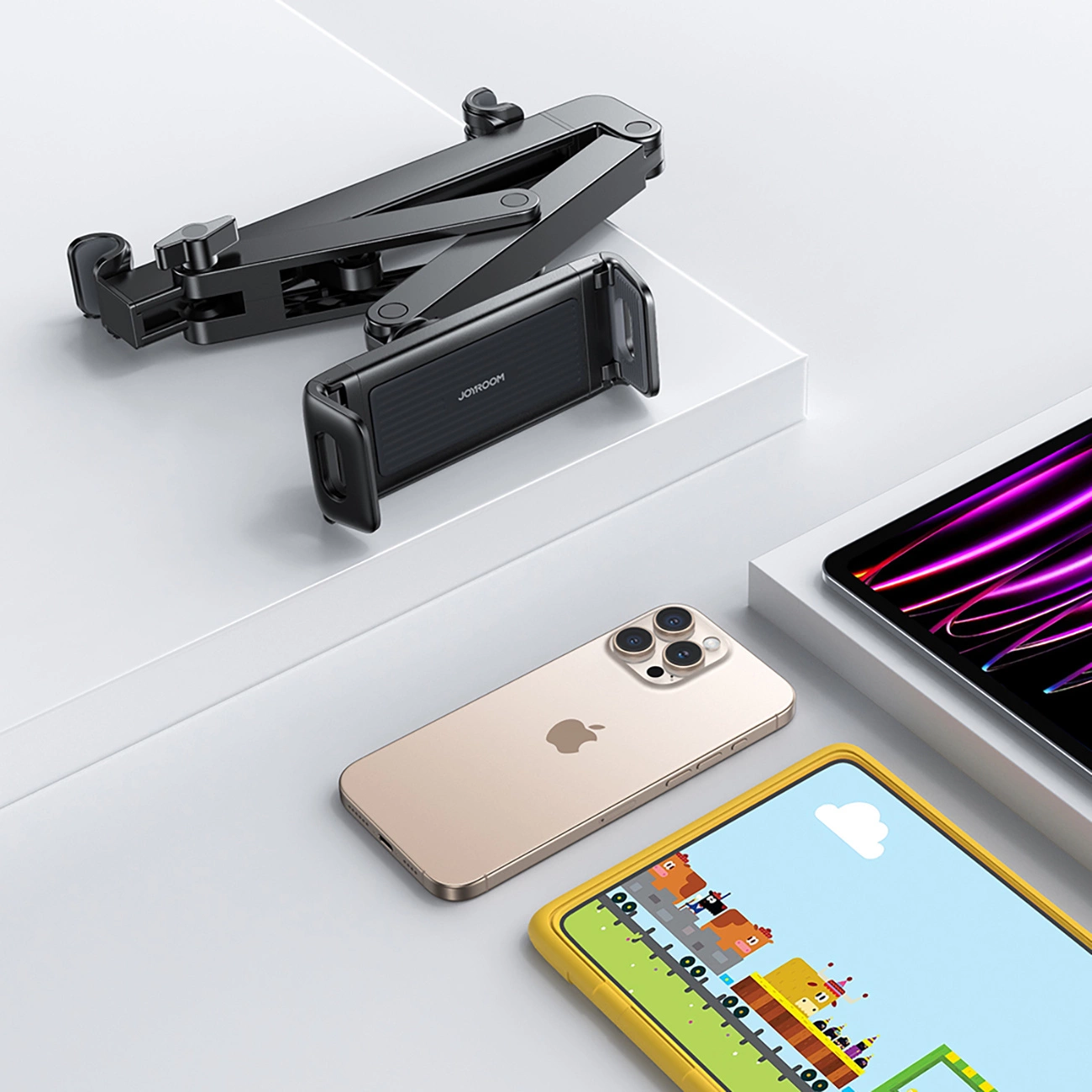 Joyroom JR-ZS433 Kopfstützenhalterung für Telefon / Tablet, 4,7 Zoll - 13 Zoll, Schwarz
