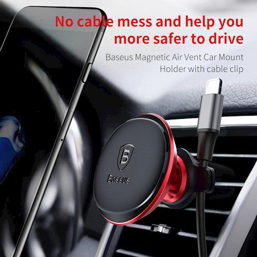 Baseus Air Vent Magnetic Car Holder, Universal, Red SUGX-A09