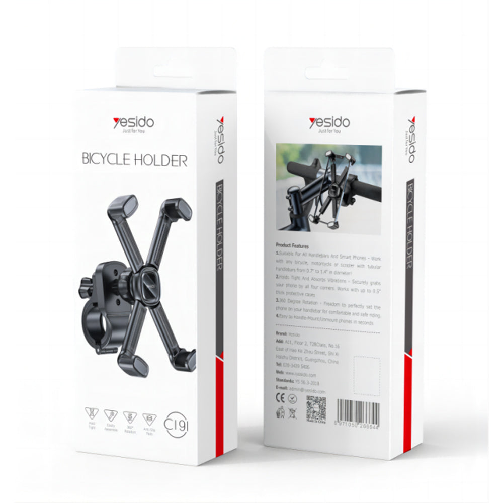 Fahrradhalterung Yesido C191, 4,5 Zoll - 6,8 Zoll, Schwarz