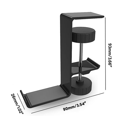 Techsuit DH2 Bürohalterung für Kopfhörer / Tasche, Schwarz