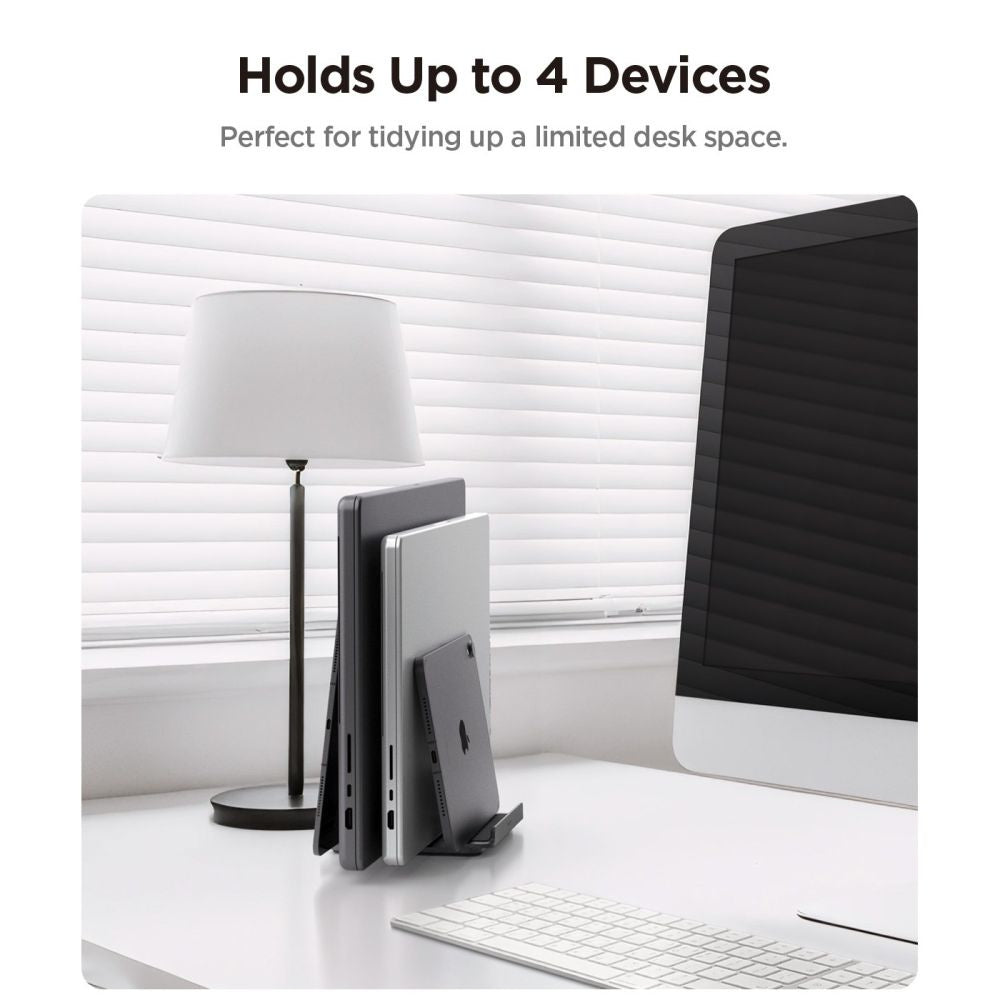 Vertikaler Ständer Spigen LD208S4 Two für Laptops mit einer Dicke von 14mm - 27mm, Grau