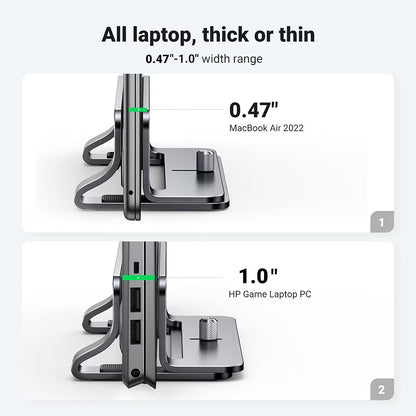 UGREEN LP258 Vertikaler Ständer (29277) für Laptops mit einer Dicke von 12 mm - 26 mm, Silber