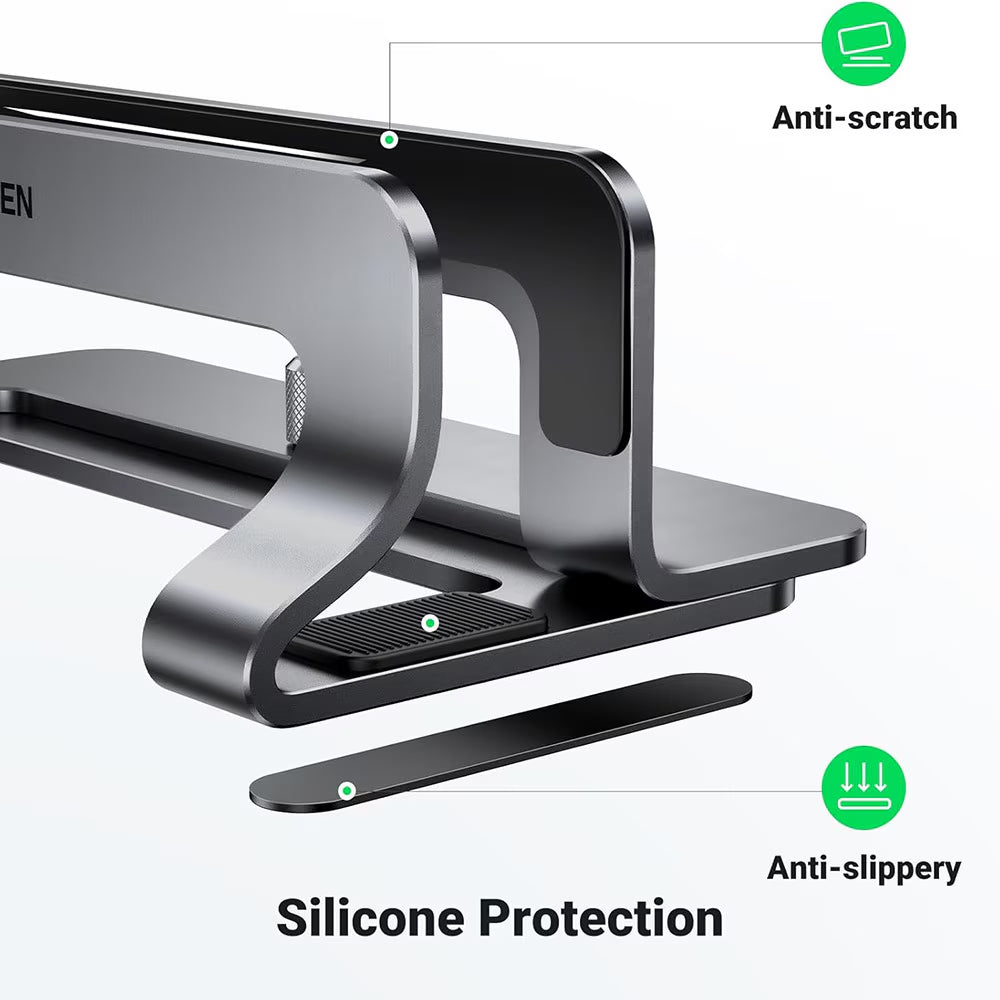 UGREEN LP258 Vertikaler Ständer (29277) für Laptops mit einer Dicke von 12 mm - 26 mm, Silber