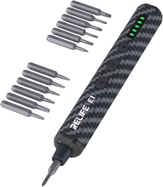Elektrischer Schraubendreher Relife E1 Carbon, Schwarz