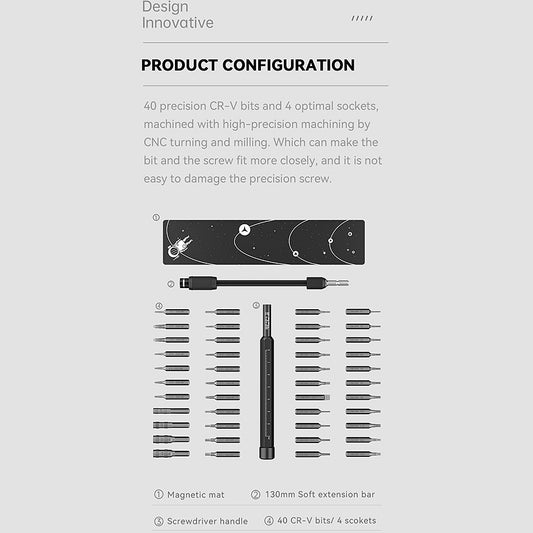 Schraubendreher Jakemy JM-8180, 47in1, Schwarz