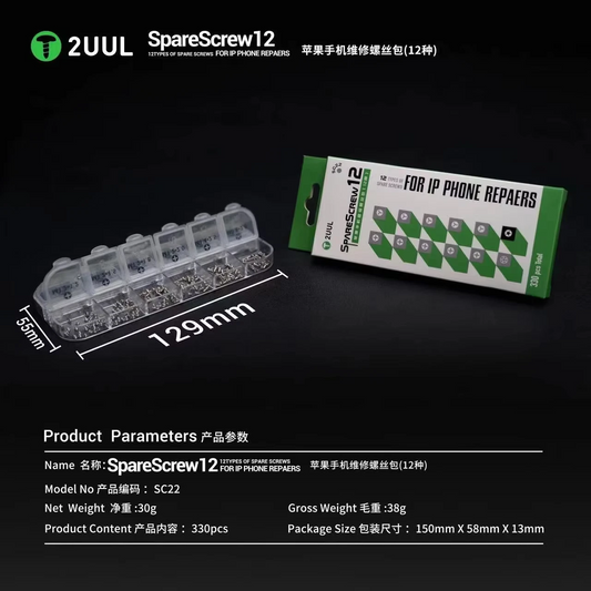 2UUL SC22 Schrauben für Apple iPhone Serie, 330in1