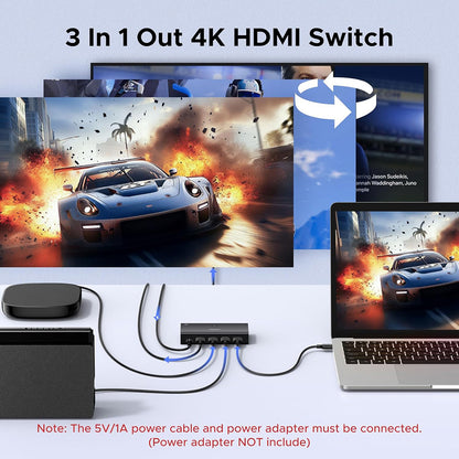 HDMI Video Switch UGREEN AW504 (55857), Schwarz