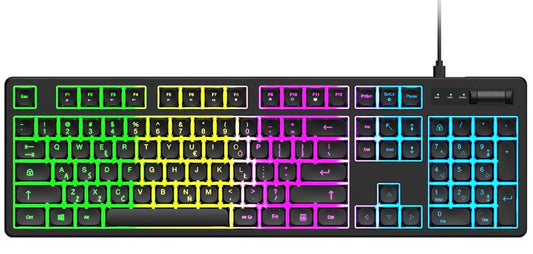 Gaming-Tastatur Wired USB WZK WKG-200, RGB, 1,5 m, Schwarz