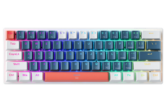 Gaming-Tastatur Wired USB Machenike K500-B61 Mechanisch, RGB, Hintergrundbeleuchtung Braun, Blau Weiß