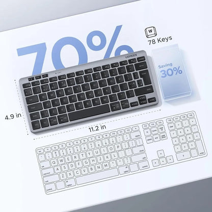UGREEN 75049 Kabellose Tastatur, BT / Wi-Fi, Schwarz